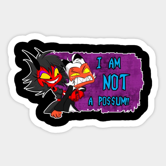 Moxxie Millie not a possum Sticker by DarkArtsStudios